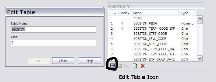 Edit Table Icon